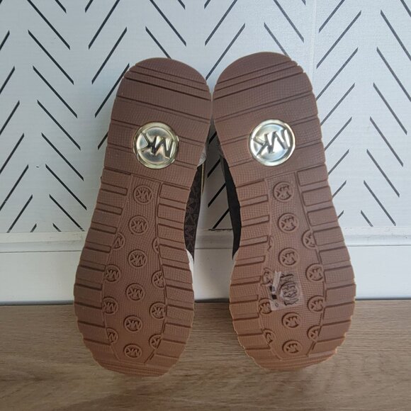 ❤️MK MADDY Women's Trainer Sneaker 7 Monogram Gold Brown Casual Lifestyle Shoes - Picture 7 of 11